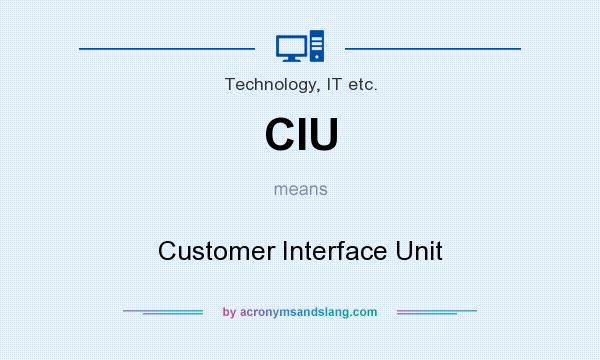 What does CIU mean? It stands for Customer Interface Unit