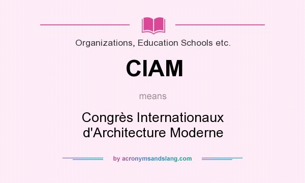 What does CIAM mean? It stands for Congrès Internationaux d`Architecture Moderne