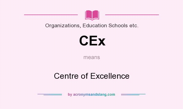 What does CEx mean? It stands for Centre of Excellence