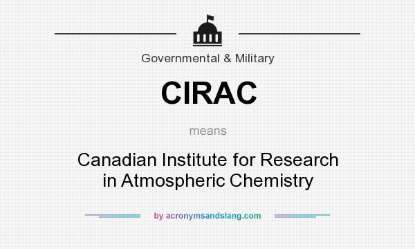 What does CIRAC mean? It stands for Canadian Institute for Research in Atmospheric Chemistry
