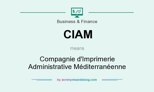 What does CIAM mean? It stands for Compagnie d`Imprimerie Administrative Méditerranéenne