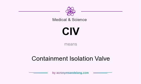 What does CIV mean? It stands for Containment Isolation Valve