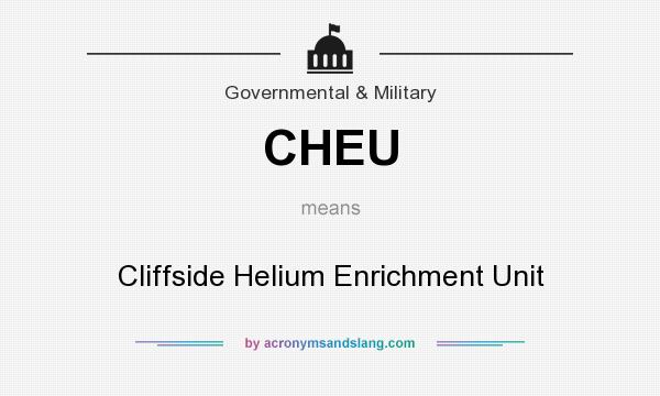 What does CHEU mean? It stands for Cliffside Helium Enrichment Unit