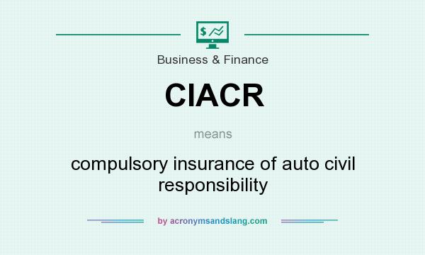 What does CIACR mean? It stands for compulsory insurance of auto civil responsibility