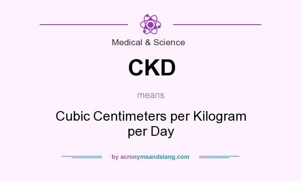 What does CKD mean? It stands for Cubic Centimeters per Kilogram per Day