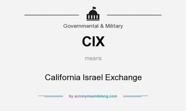 What does CIX mean? It stands for California Israel Exchange
