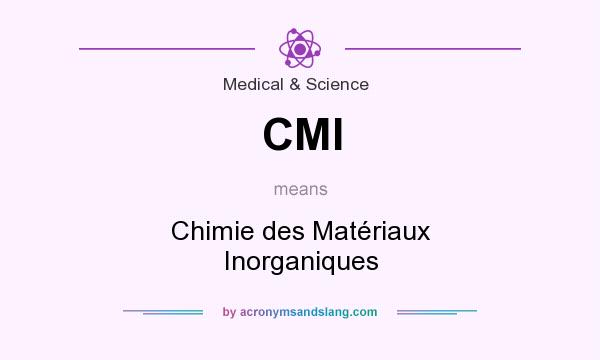 What does CMI mean? It stands for Chimie des Matériaux Inorganiques