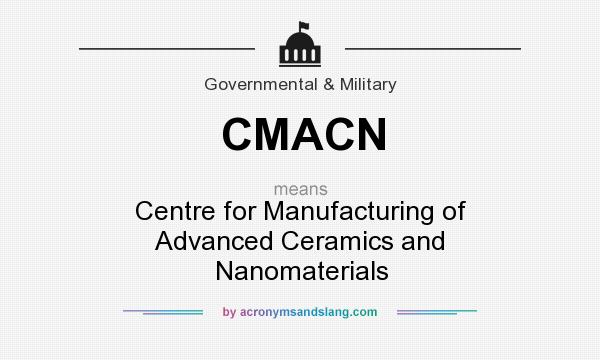 What does CMACN mean? It stands for Centre for Manufacturing of Advanced Ceramics and Nanomaterials