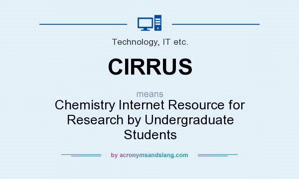 What does CIRRUS mean? It stands for Chemistry Internet Resource for Research by Undergraduate Students