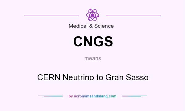 What does CNGS mean? It stands for CERN Neutrino to Gran Sasso