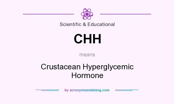 What does CHH mean? It stands for Crustacean Hyperglycemic Hormone