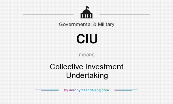 What does CIU mean? It stands for Collective Investment Undertaking