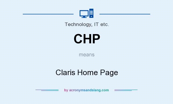 What does CHP mean? It stands for Claris Home Page