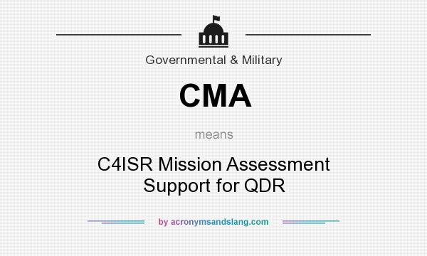 What does CMA mean? It stands for C4ISR Mission Assessment Support for QDR