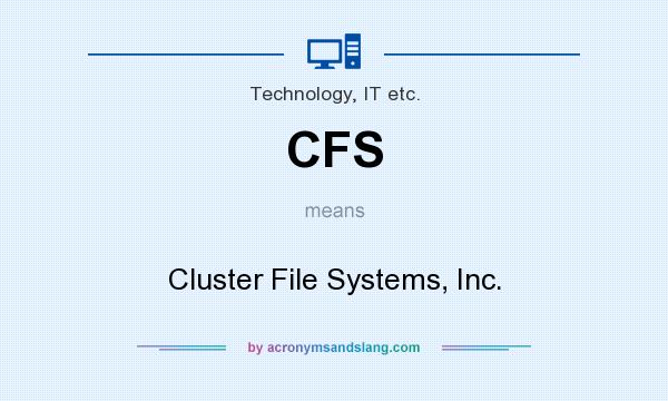 What does CFS mean? It stands for Cluster File Systems, Inc.