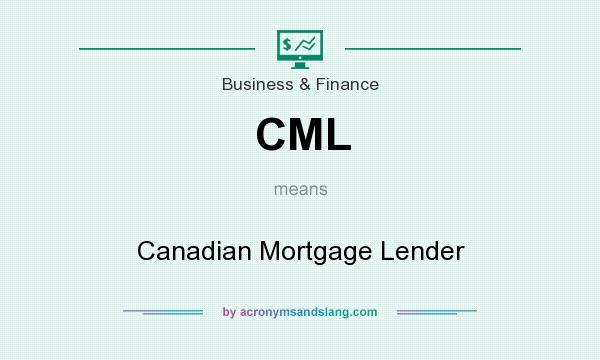 What does CML mean? It stands for Canadian Mortgage Lender