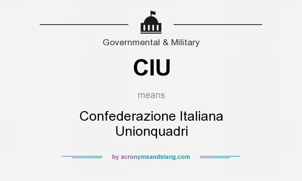 What does CIU mean? It stands for Confederazione Italiana Unionquadri