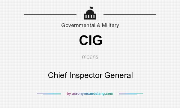 What does CIG mean? It stands for Chief Inspector General