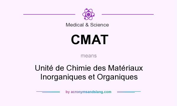 What does CMAT mean? It stands for Unité de Chimie des Matériaux Inorganiques et Organiques