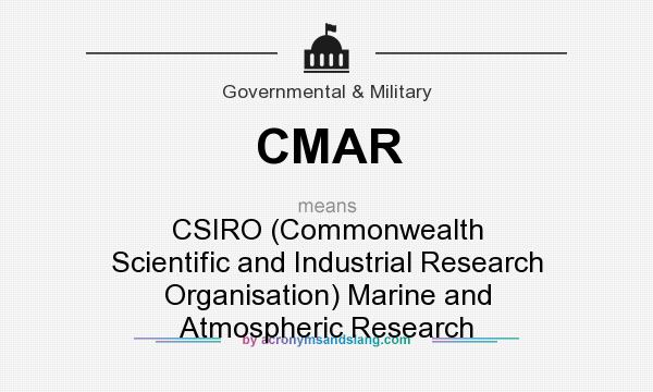 What does CMAR mean? It stands for CSIRO (Commonwealth Scientific and Industrial Research Organisation) Marine and Atmospheric Research