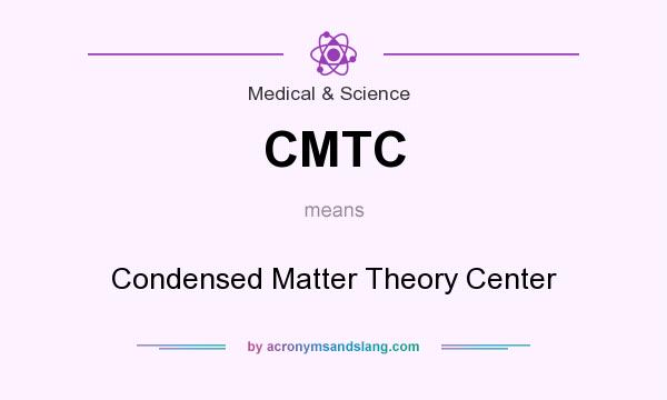 What does CMTC mean? It stands for Condensed Matter Theory Center