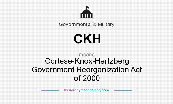 What does CKH mean? It stands for Cortese-Knox-Hertzberg Government Reorganization Act of 2000