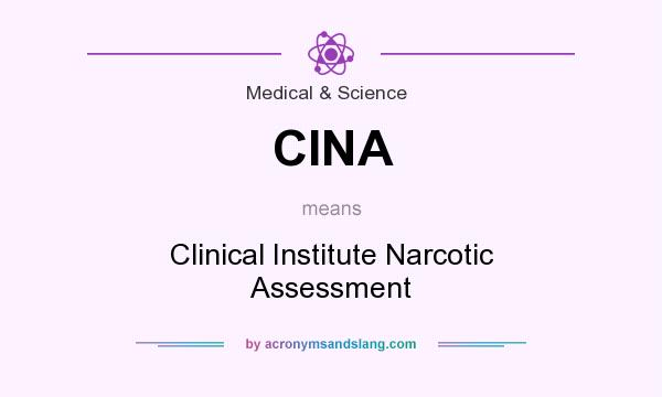 What does CINA mean? It stands for Clinical Institute Narcotic Assessment