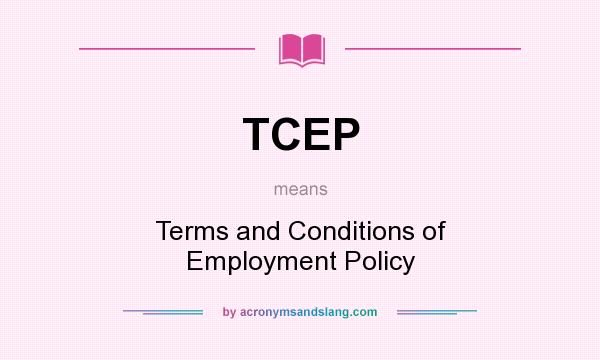 What does TCEP mean? It stands for Terms and Conditions of Employment Policy