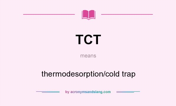 What does TCT mean? It stands for thermodesorption/cold trap