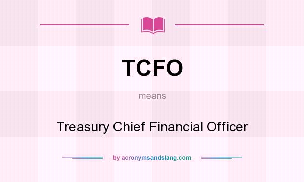 What does TCFO mean? It stands for Treasury Chief Financial Officer