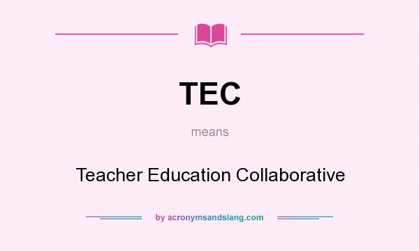 What does TEC mean? It stands for Teacher Education Collaborative