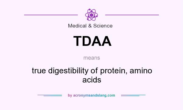 What does TDAA mean? It stands for true digestibility of protein, amino acids