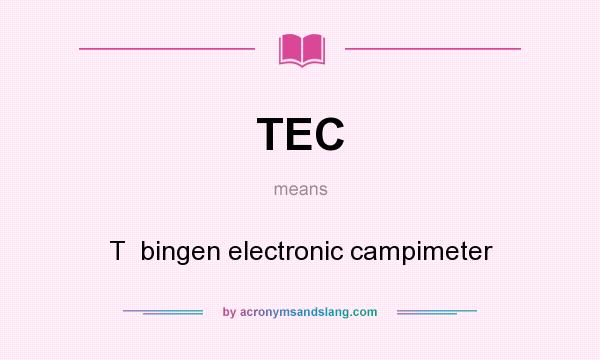 What does TEC mean? It stands for T  bingen electronic campimeter