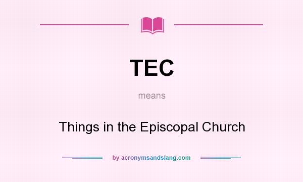What does TEC mean? It stands for Things in the Episcopal Church