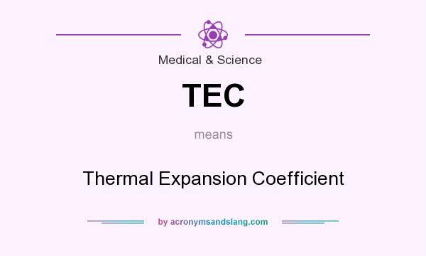 What does TEC mean? It stands for Thermal Expansion Coefficient