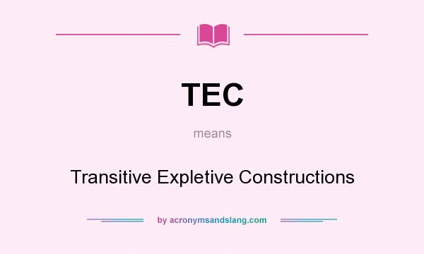 What does TEC mean? It stands for Transitive Expletive Constructions