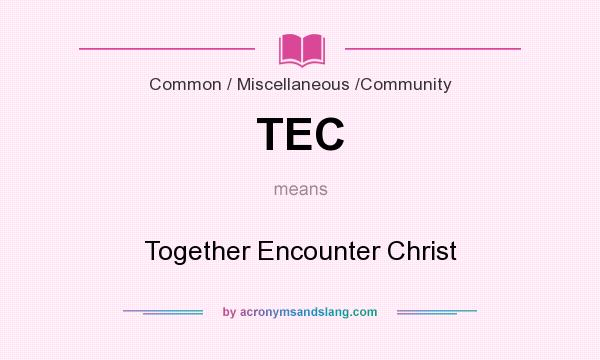 What does TEC mean? It stands for Together Encounter Christ