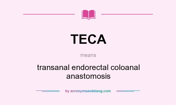 What does TECA mean? It stands for transanal endorectal coloanal anastomosis