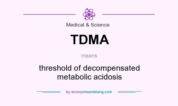 What does TDMA mean? It stands for threshold of decompensated metabolic acidosis