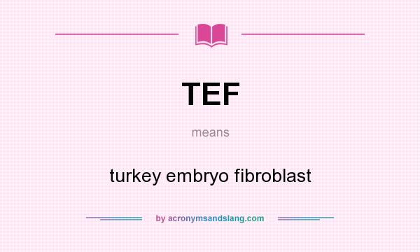 What does TEF mean? It stands for turkey embryo fibroblast