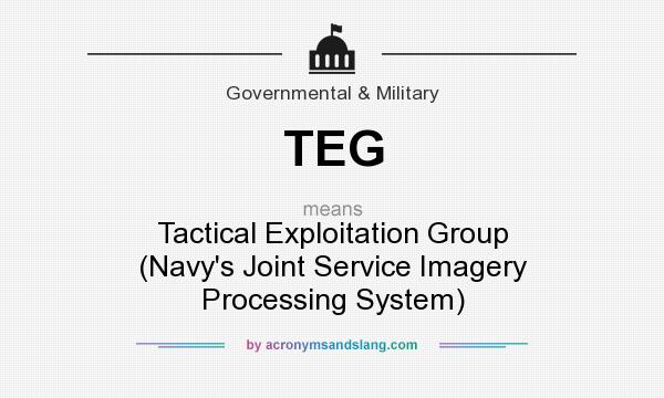 What does TEG mean? It stands for Tactical Exploitation Group (Navy`s Joint Service Imagery Processing System)