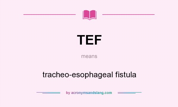 What does TEF mean? It stands for tracheo-esophageal fistula