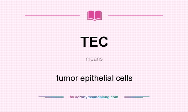 What does TEC mean? It stands for tumor epithelial cells