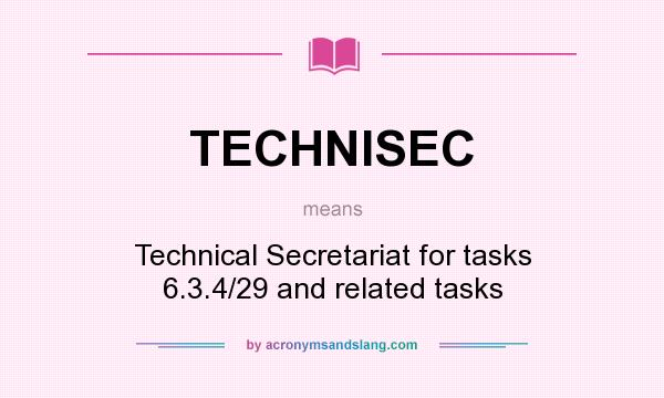 What does TECHNISEC mean? It stands for Technical Secretariat for tasks 6.3.4/29 and related tasks