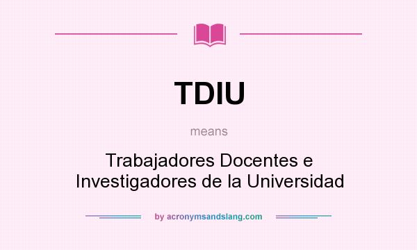 What does TDIU mean? It stands for Trabajadores Docentes e Investigadores de la Universidad
