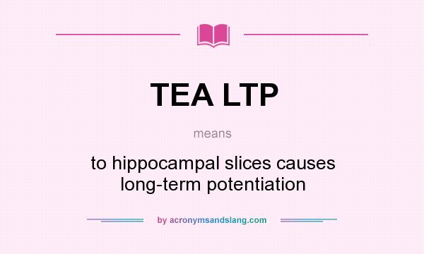 What does TEA LTP mean? It stands for to hippocampal slices causes long-term potentiation