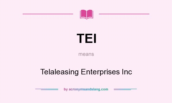 What does TEI mean? It stands for Telaleasing Enterprises Inc