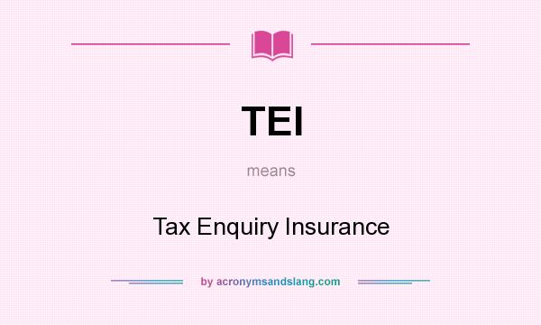 What does TEI mean? It stands for Tax Enquiry Insurance