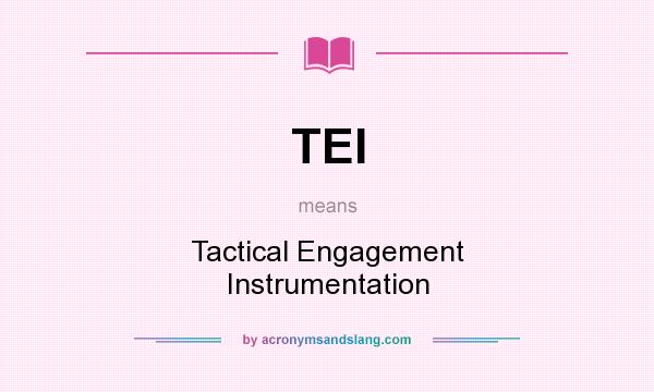 What does TEI mean? It stands for Tactical Engagement Instrumentation
