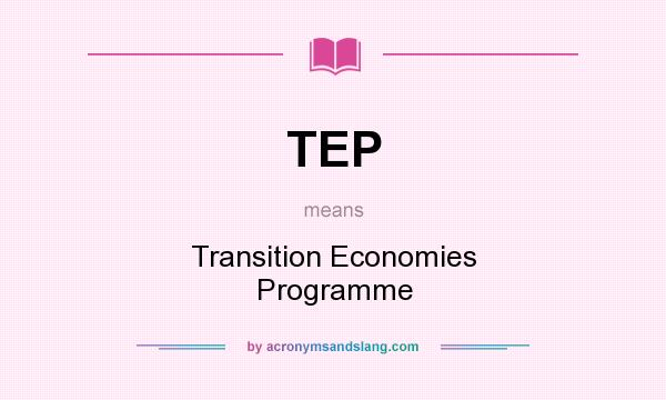 What does TEP mean? It stands for Transition Economies Programme